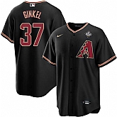 Men's Arizona Diamondbacks #37 Kevin Ginkel Black 2023 World Series Cool Base Stitched Jersey Dzhi,baseball caps,new era cap wholesale,wholesale hats
